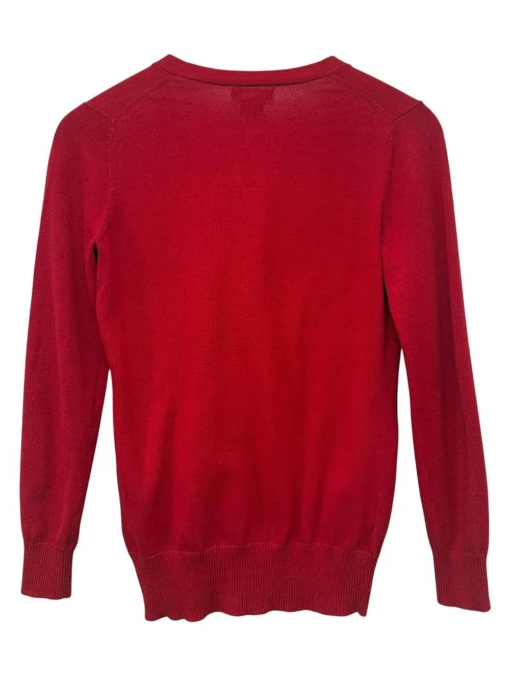 RALPH LAUREN Girls Cardigan Sweater Red Size Large 12-14 Cotton Preppy V-neck